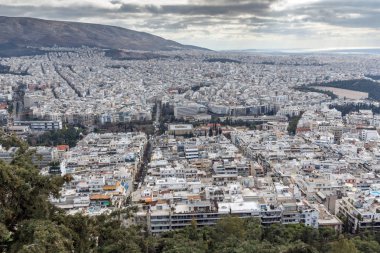 Lycabettus hill Atina şehrinin panoraması, Yunanistan