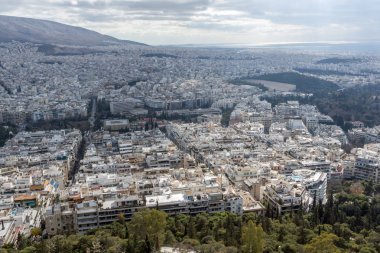 Lycabettus hill Atina şehrinin panoraması, Yunanistan