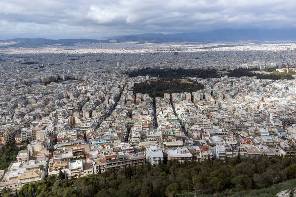 Panorama der stadt athens vom lycabettus-hügel, griechenland — Stockfoto