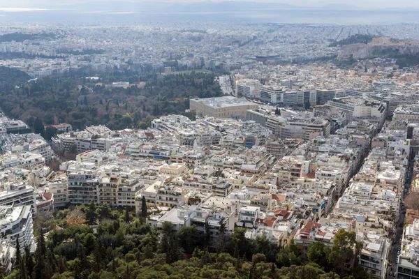 Panorama der stadt athens vom lycabettus-hügel, griechenland — Stockfoto