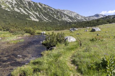 Balık Gölleri yakınlarındaki manzara, Rila dağı, Bulgaristan