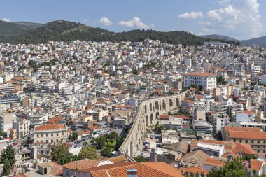 Kaleden Kavala şehrinin panoraması, Yunanistan