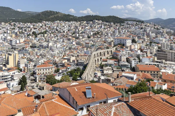 Kaleden Kavala şehrinin panoraması, Yunanistan