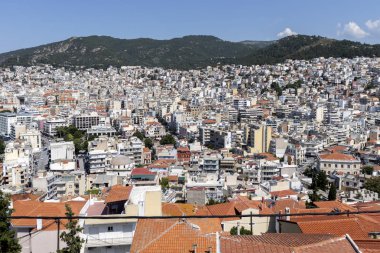 Kaleden Kavala şehrinin panoraması, Yunanistan