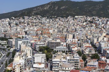 Kaleden Kavala şehrinin panoraması, Yunanistan