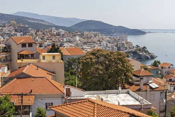 Panorama della città di Kavala dalla fortezza, Grecia — Foto Stock