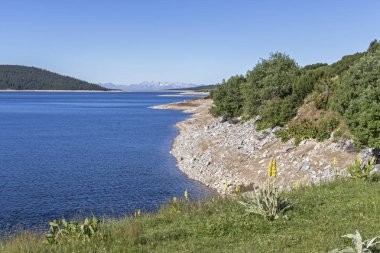 Belmeken Barajı ile peyzaj, Rila dağ, Bulgaristan