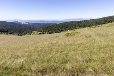 Yürüyüş parkurundan Belmeken Peak, Rila dağına manzara