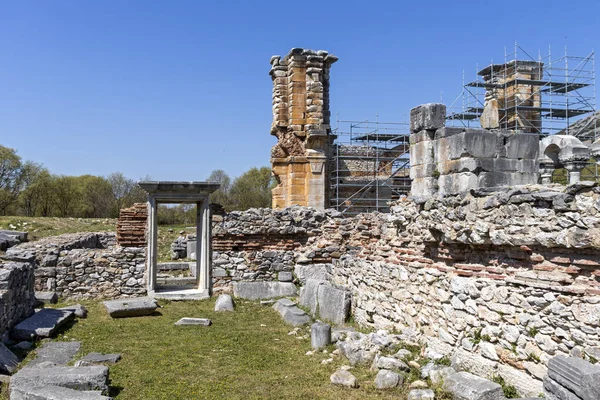 Basilica nell'area archeologica di Philippi, Grecia — Foto Stock