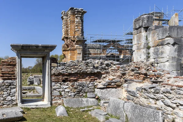 Basilica nell'area archeologica di Philippi, Grecia — Foto Stock