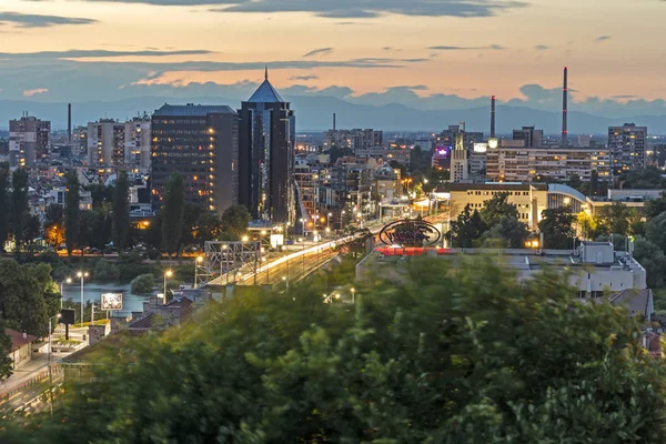 Panorama notturno della città di Plovdiv, Bulgaria — Foto Stock