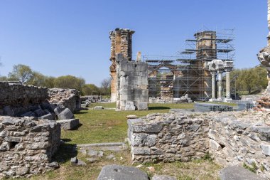 Bazilika arkeolojik alanda eski Filippi, Yunanistan
