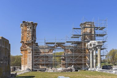 Bazilika arkeolojik alanda eski Filippi, Yunanistan