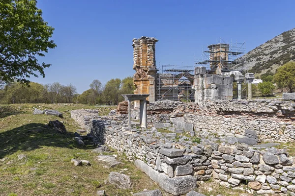 Basilica nell'area archeologica dell'antica Filippi, Grecia — Foto Stock