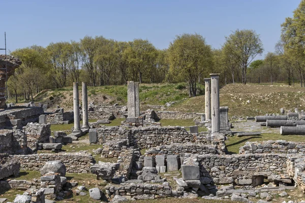 Antiche rovine nel sito archeologico di Philippi, Grecia — Foto Stock