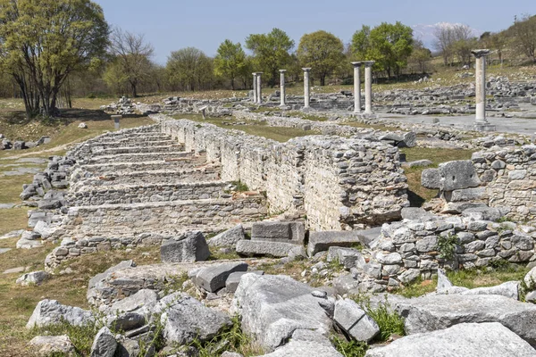 Antiguas ruinas en el sitio arqueológico de Filipos, Grecia — Foto de Stock