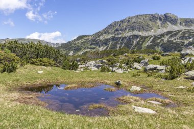 Balık Gölleri yakınlarındaki manzara, Rila dağı, Bulgaristan