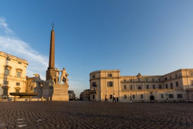 Roma'da Piazza del Quirinale gün batımı görünümü, İtalya