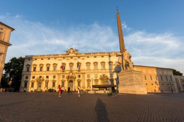 Roma'da Piazza del Quirinale gün batımı görünümü, İtalya
