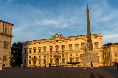 Roma'da Piazza del Quirinale gün batımı görünümü, İtalya