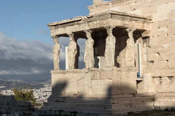 Templo O Erechtheion em Acropolis de Atenas, Greece — Fotografia de Stock