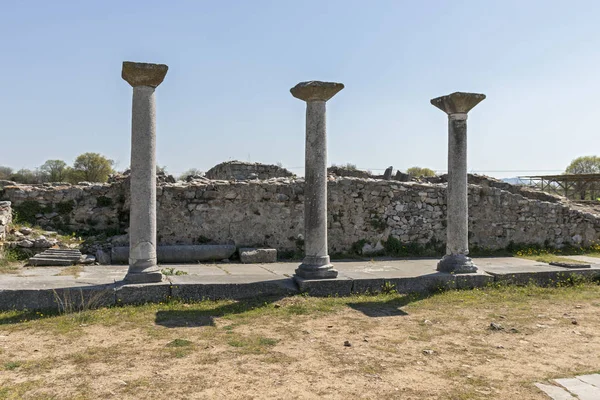 Oude ruïnes in archeologisch gebied van Philippi, Griekenland — Stockfoto