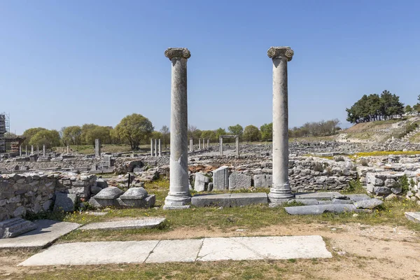 Ancient Ruins at archaeological area of Philippi, Greece — Stock Photo, Image