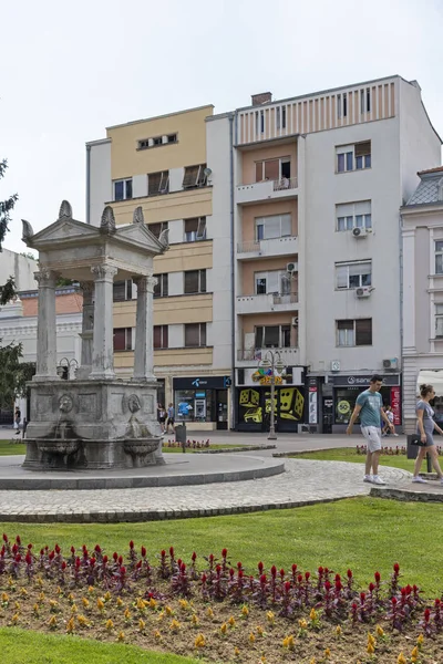 Fontaine au centre de la ville de Nis — Photo