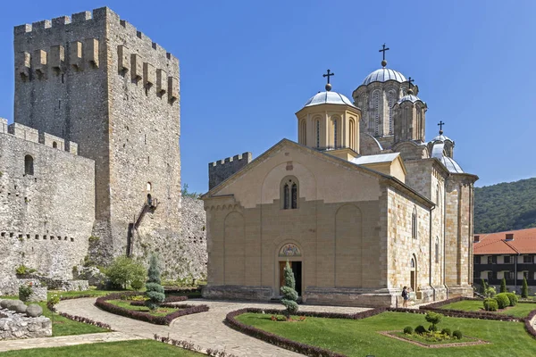 중세 마나시야 수도원, 수마디야, 서부 세르비아 — 스톡 사진