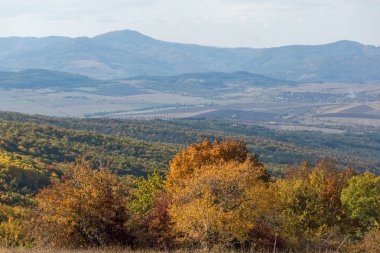 Cherna Gora (Monte Negro) dağının sonbahar manzarası, Pernik Bölgesi, Bulgaristan