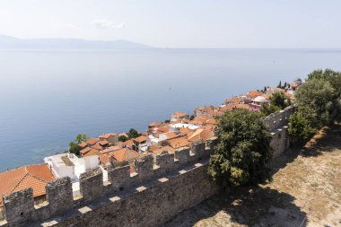 Kaleden Kavala şehrinin panoraması, Yunanistan