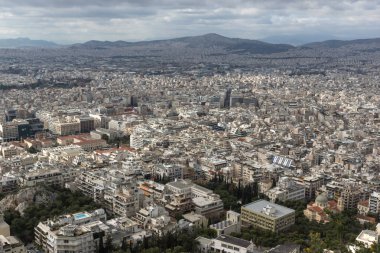 Lycabettus tepesinden Atina şehrinin panoraması, Yunanistan