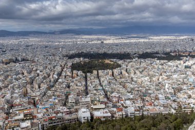 Lycabettus tepesinden Atina şehrinin panoraması, Yunanistan