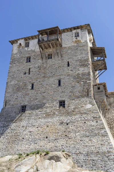 Ouranopoli kasabasında eski kule, Yunanistan — Stok fotoğraf