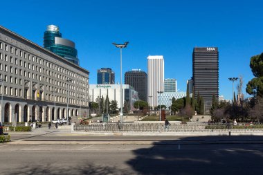 Madrid City Paseo de la Castellana sokak, İspanya