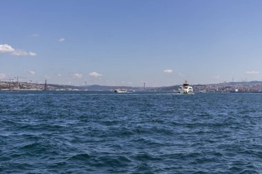 İstanbul şehrinden Boğaz'ın panoramik manzarası