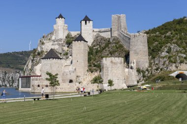 Golubac Fortress - medieval fortified town at the Danube River,  clipart