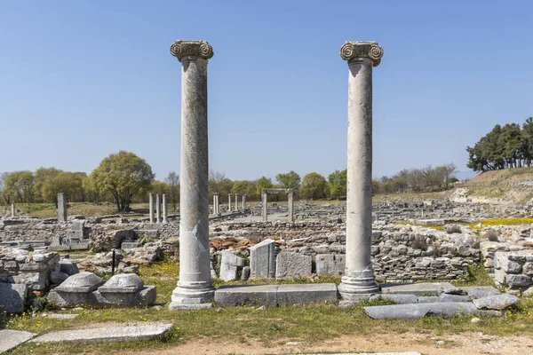 Стародавні руїни на археологічних розкопок Пилипа, Греція — стокове фото