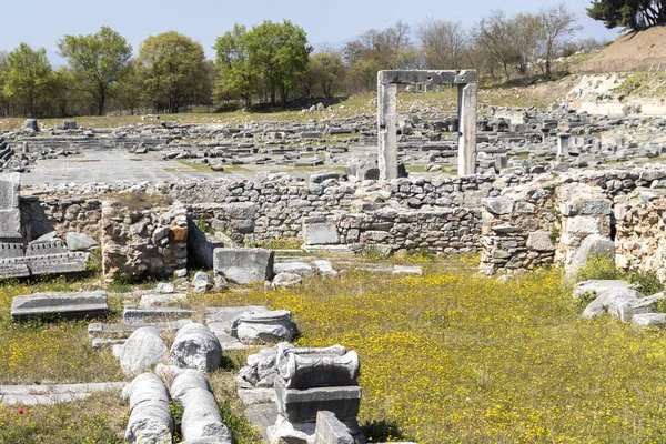 Antiguas ruinas en el sitio arqueológico de Filipos, Grecia —  Fotos de Stock