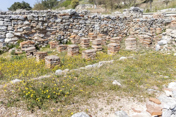 Antiche rovine nel sito archeologico di Philippi, Grecia — Foto Stock