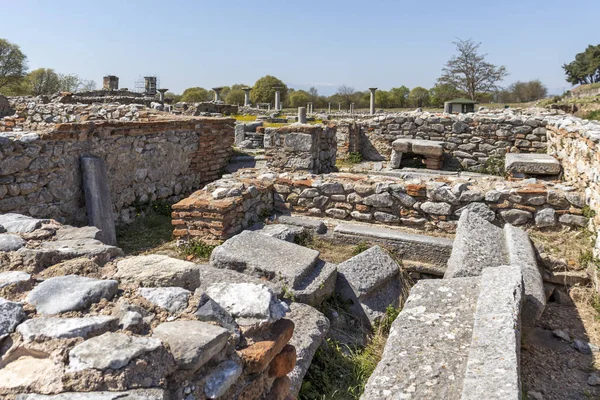 Antiguas ruinas en el sitio arqueológico de Filipos, Grecia — Foto de Stock