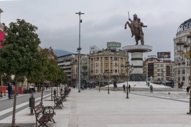 Üsküp Şehir Merkezi'ndeki Büyük İskender Anıtı