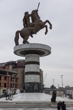 Üsküp Şehir Merkezi'ndeki Büyük İskender Anıtı