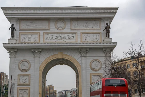 Macedonia Arco della porta, Skopje — Foto Stock
