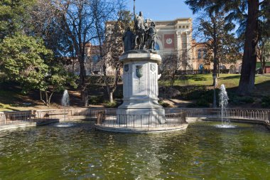 Monument to Queen Isabella I in City of Madrid, Spain clipart