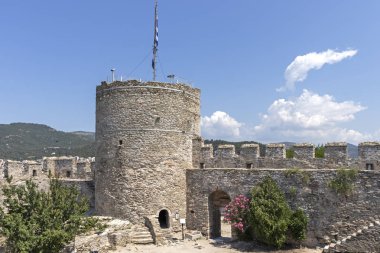 Kavala şehrinde Kale Panoraması, Yunanistan