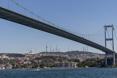 İstanbul'da 15 Temmuz Şehitler Köprüsü İstanbul Boğazı üzerinde