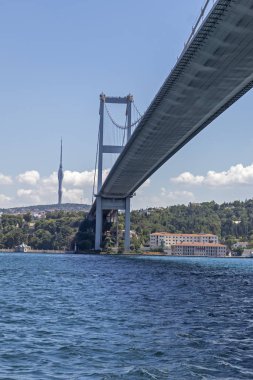 İstanbul'da 15 Temmuz Şehitler Köprüsü İstanbul Boğazı üzerinde