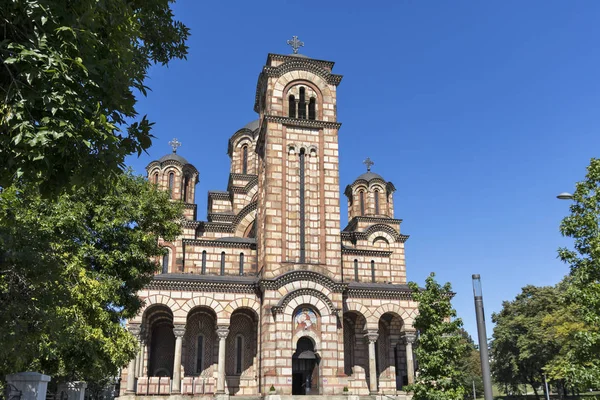 Соборная церковь Святого Марка в центре Белграда — стоковое фото