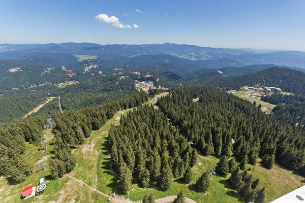 Landscape of Rhodope Mountains from Snezhanka tower, Bulgaria — Stock Photo, Image